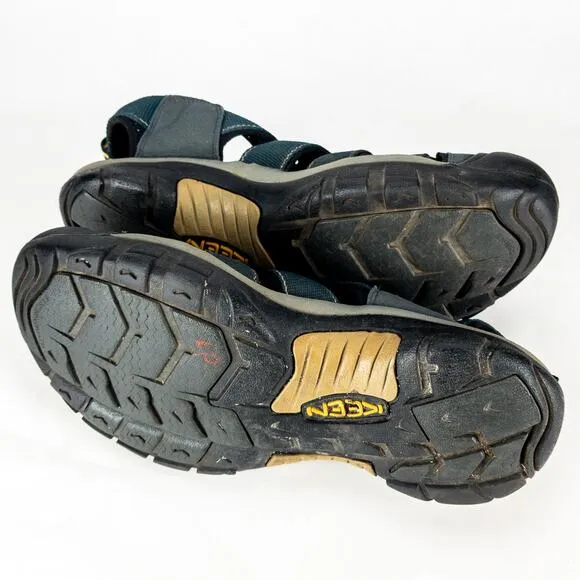 Keen Sandals Waterproof Men's Size 13 Adjustable Blue Black Anatomic Footbed