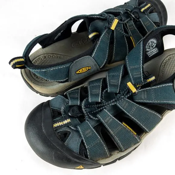 Keen Sandals Waterproof Men's Size 13 Adjustable Blue Black Anatomic Footbed