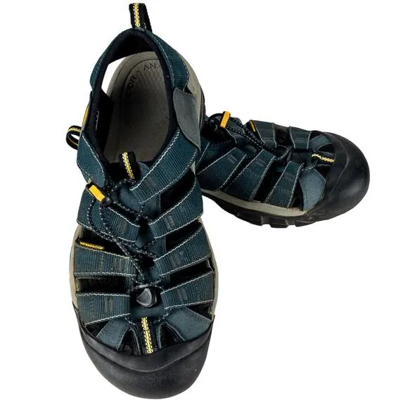 Keen Sandals Waterproof Men's Size 13 Adjustable Blue Black Anatomic Footbed