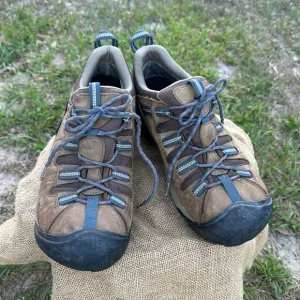 KEEN TARGHEE II WATERPROOF HIKING SHOES Mens Size 12 Low Top Brown EUC 1216-SLBR