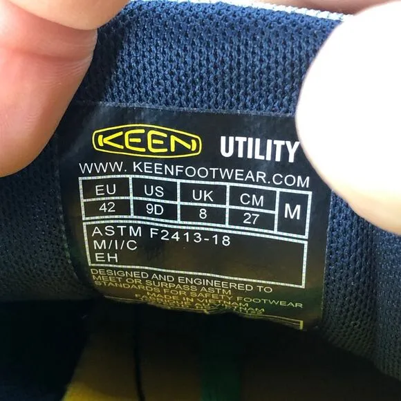 KEEN Utility Sparta II Aluminum Toe‎ Work Shoes Mens 9 D Gray Blue Safety