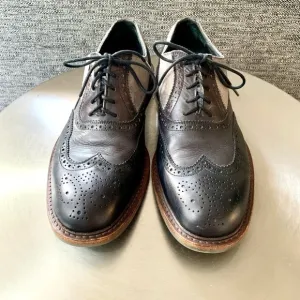 𝅺Kenneth Cole leather leather Wingtip Oxford Shoes casual  Mens 9.5 black gray