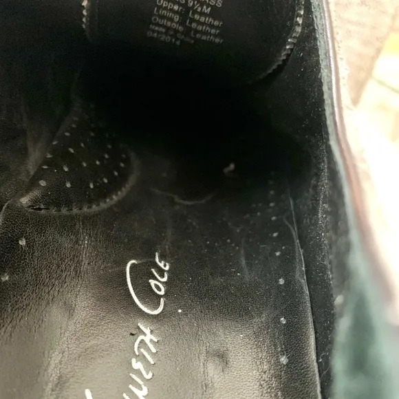 𝅺Kenneth Cole leather leather Wingtip Oxford Shoes casual  Mens 9.5 black gray