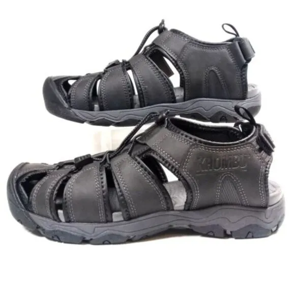 Khombu Men's Harry Active Gray Waterproof Outdoor Breathable Sandals Logo Shoes