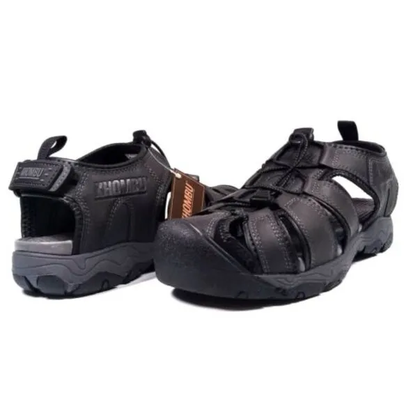 Khombu Men's Harry Active Gray Waterproof Outdoor Breathable Sandals Logo Shoes