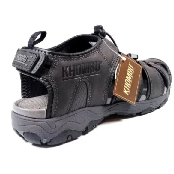 Khombu Men's Harry Active Gray Waterproof Outdoor Breathable Sandals Logo Shoes