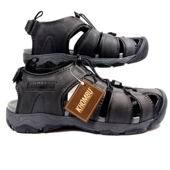 Khombu Men's Harry Active Gray Waterproof Outdoor Breathable Sandals Logo Shoes