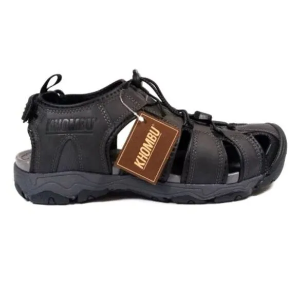 Khombu Men's Harry Active Gray Waterproof Outdoor Breathable Sandals Logo Shoes