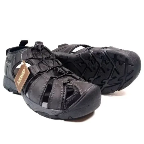 Khombu Men's Harry Active Gray Waterproof Outdoor Breathable Sandals Logo Shoes