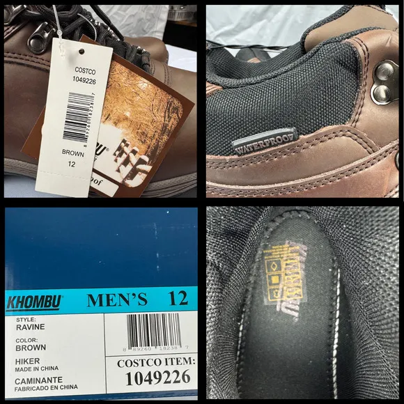 Khombu Ravine Men's Boots‎ All Weather Terrain Waterproof Thinsulate Sz 12 Brown
