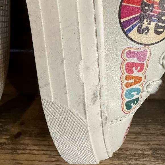 Kids Steve Madden Be Happy Multicolor Graphic Design Sneakers Shoes Size 2 Y‎