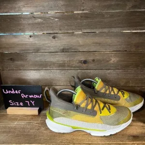 Kids Childrens Under Armour Curry 7 Gray Basketball Shoes Sneakers Size 7‎ Y GUC