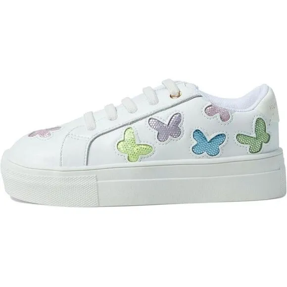 Kurt Geiger London Sneakers Girls 12 White Laney Butterfly Platform Shoes KHD021