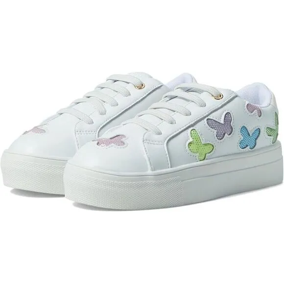 Kurt Geiger London Sneakers Girls 12 White Laney Butterfly Platform Shoes KHD021