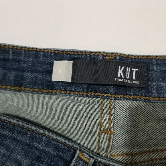Kut From The Kloth Jeans 4 NWT High Rise Reese Fab AB Ankle Straight Leg Raw Hem