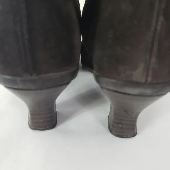 La Canadienne brown suede leather square toe boots size 7.5
