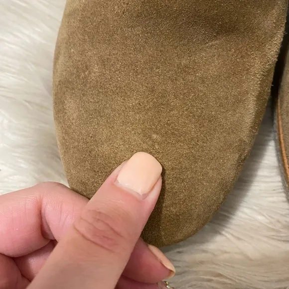 La Canadienne Tan Suede Leather Krista Waterproof Wedge Bootie Boots