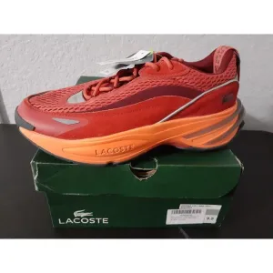 Lacoste Mens Odyssa Textile Sneakers Color Red/Orange Shoes 9.5