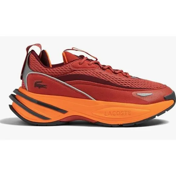 Lacoste Mens Odyssa Textile Sneakers Color Red/Orange Shoes 9.5