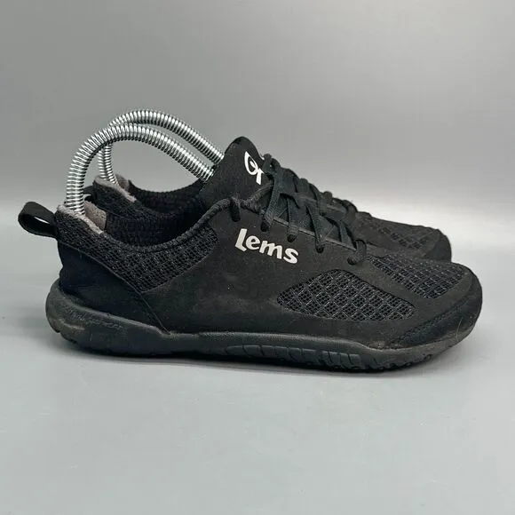 Lems Primal 2 Women's 7.5 Black Athletic Shoes Lace-Up Low Top Running Shoes