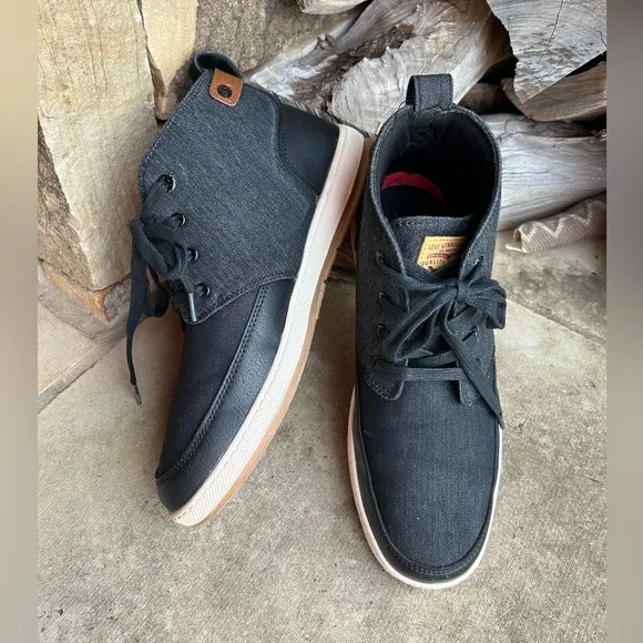 Levi’s Hi-top denim mens casual canvas lace up sneakers Sz-9.  F