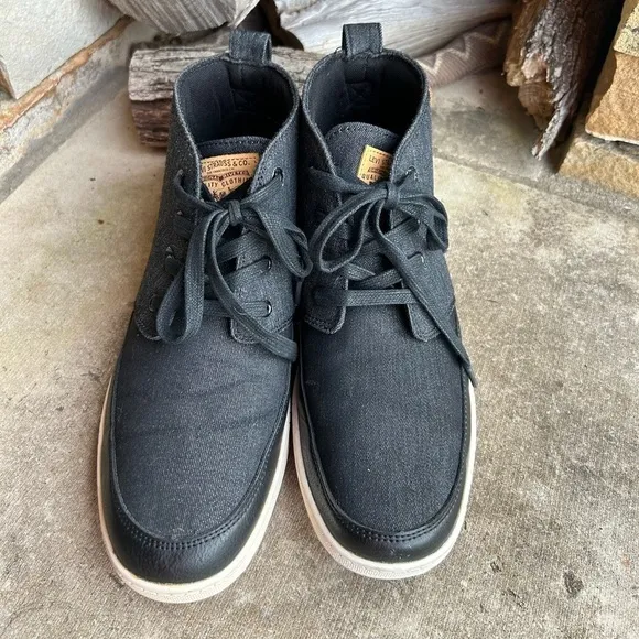 Levi’s Hi-top denim mens casual canvas lace up sneakers Sz-9.  F