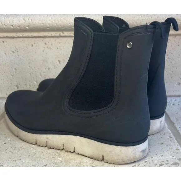 LIEBESKIND ANKLE BOOTS Black Rubber Slip On Shoes Size 38-8