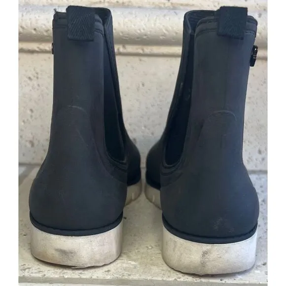 LIEBESKIND ANKLE BOOTS Black Rubber Slip On Shoes Size 38-8