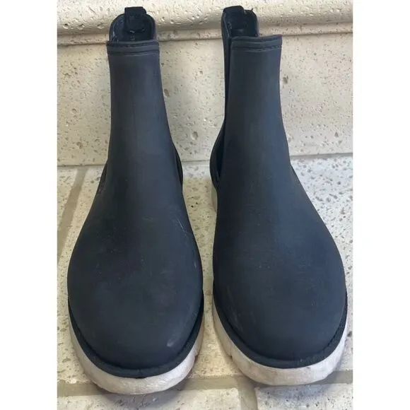 LIEBESKIND ANKLE BOOTS Black Rubber Slip On Shoes Size 38-8