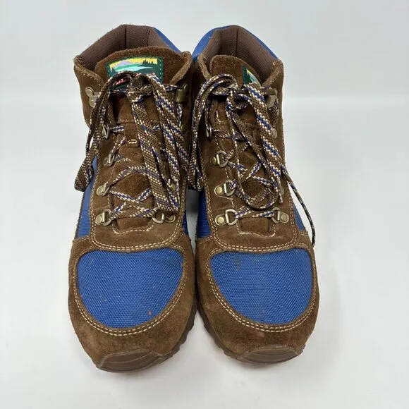 LL Bean Katahdin Waterproof Leather Hiking Boots ~ Mens Size 11M Brown/Blue