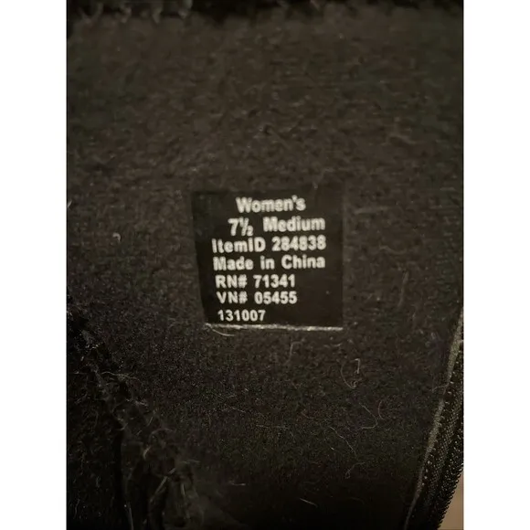 LL Bean Nordic Waterproof Winter Boots - Black Faux Fur Suede Women's Size 7.5
