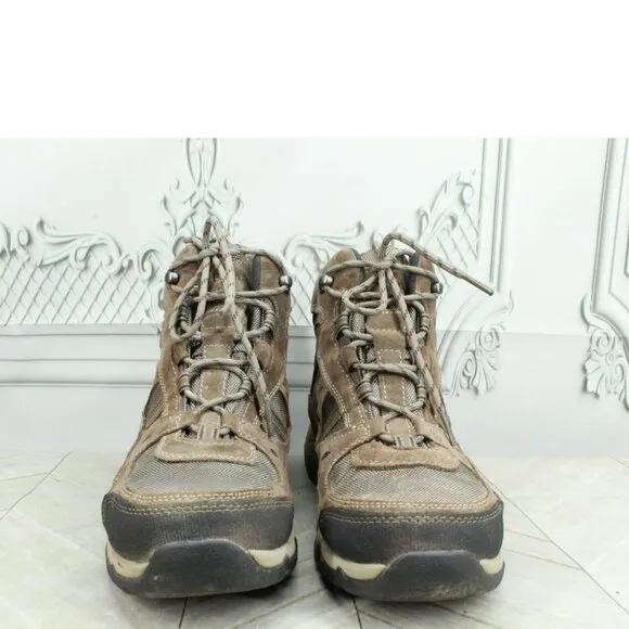 LL Bean Trail Model 4 Brown Suede Lace Up Waterproof Hiking Boots Size 9.5 Wide