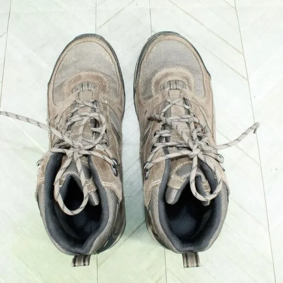 LL Bean Trail Model 4 Brown Suede Lace Up Waterproof Hiking Boots Size 9.5 Wide