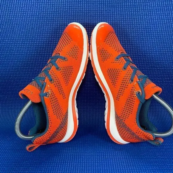L.L. Bean Kid's Size 4 - Orange/Blue Lace-up Running Shoes Sneakers 304419