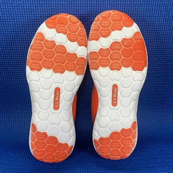 L.L. Bean Kid's Size 4 - Orange/Blue Lace-up Running Shoes Sneakers 304419