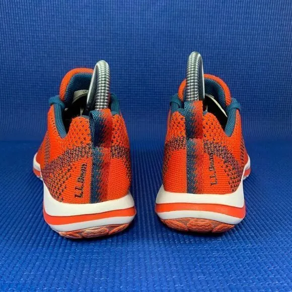 L.L. Bean Kid's Size 4 - Orange/Blue Lace-up Running Shoes Sneakers 304419