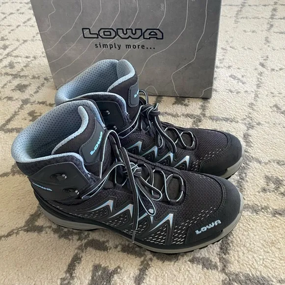 Lowa Innox Pro Mid Graphite Grey and Blue Hiking and Outdoor Boots