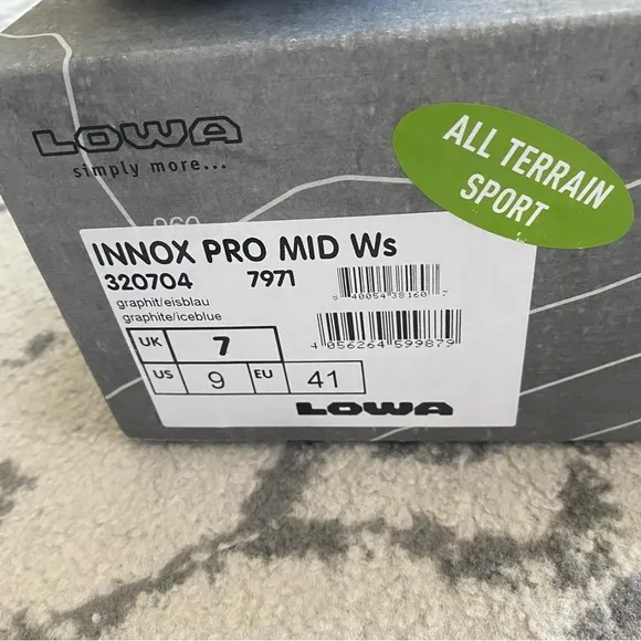 Lowa Innox Pro Mid Graphite Grey and Blue Hiking and Outdoor Boots