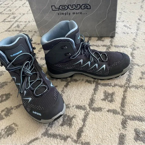 Lowa Innox Pro Mid Graphite Grey and Blue Hiking and Outdoor Boots