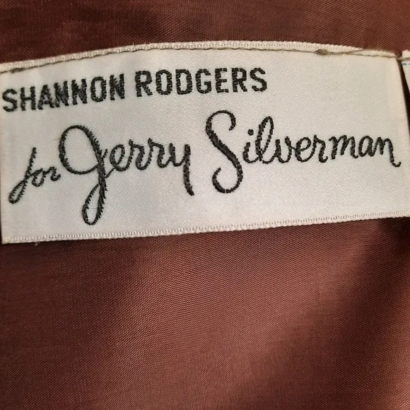 Luxury 1960s SHANNON RODGERS FOR JERRY SILVERMAN Linen Dress Vintage Brown M