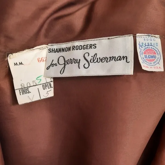 Luxury 1960s SHANNON RODGERS FOR JERRY SILVERMAN Linen Dress Vintage Brown M