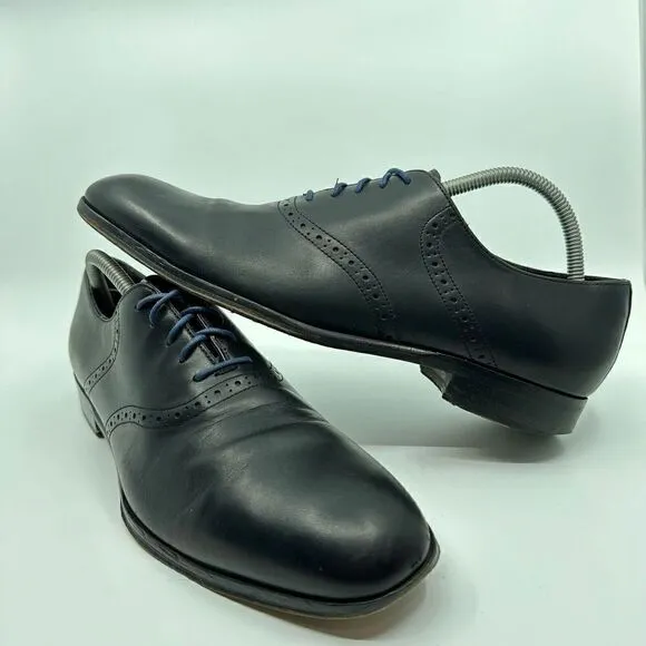M. Gemi The Esperto Men’s Size 9.5 Black Blue Oxford Derby Work Dress Shoes