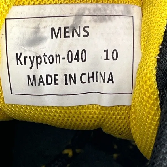 Mazino Krypton Shoes Men's 9 &amp; 10 Gray Black  Lace‎ Up Athletic Running Sneakers