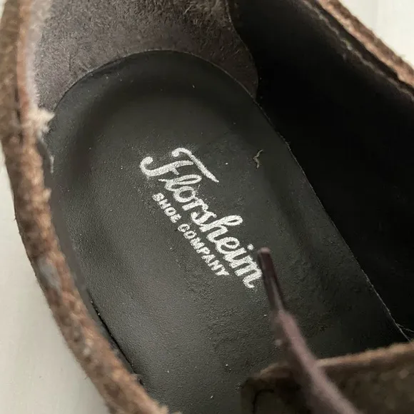 Men! New Florsheim Lace Up Oxford Shoes in Brown Suede size 9.5