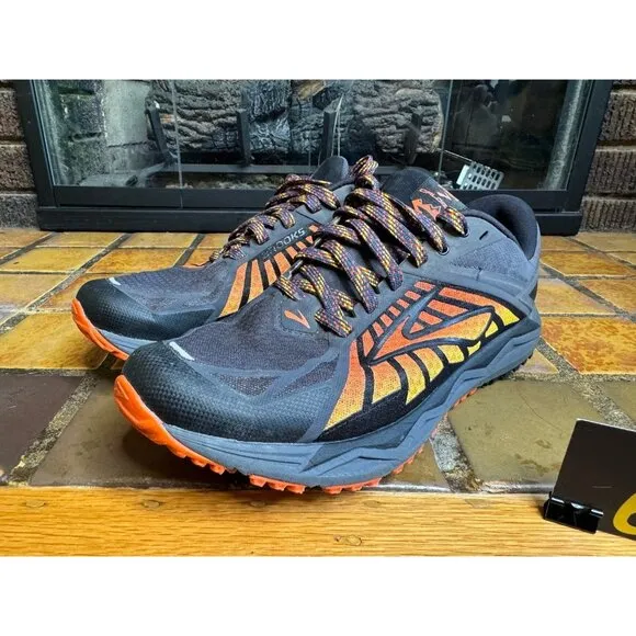 Mens 8.5 Brooks Caldera 1 Black Orange Athletic Running Shoes 1102421D075