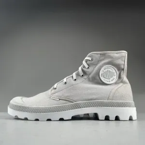 Men’s 9.5 Women’s 11 Palladium Pampa Hi Gray Canvas Casual Ankle Combat Boot EUC
