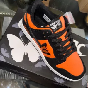 Men's Black and Orange Sneakers