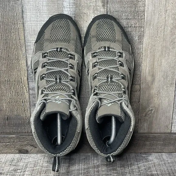 Mens Columbia Gray Suede Hammond Mid Waterproof Hiking Boots‎ Shoes Size 8 D GUC
