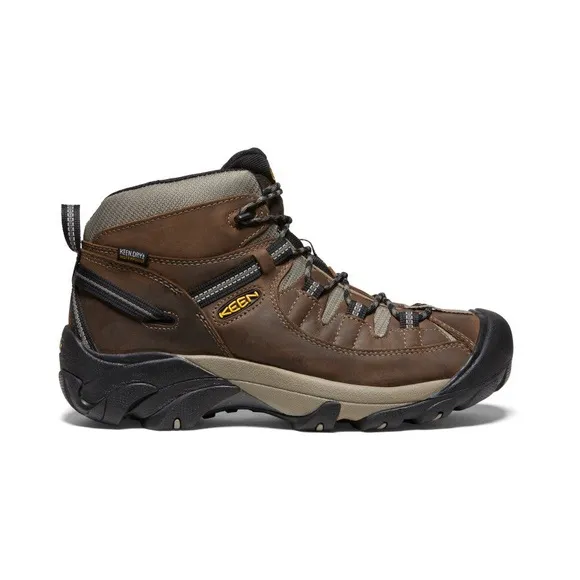 Men's KEEN Targhee II Mid Waterproof Hiking Boots, Size 11, Brown and Black