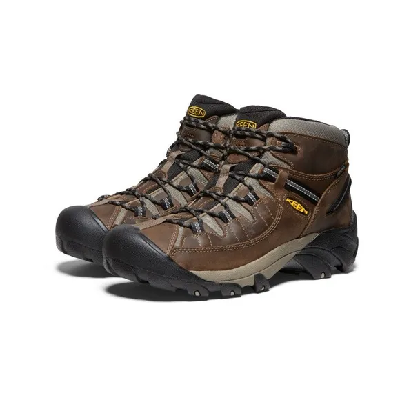 Men's KEEN Targhee II Mid Waterproof Hiking Boots, Size 11, Brown and Black